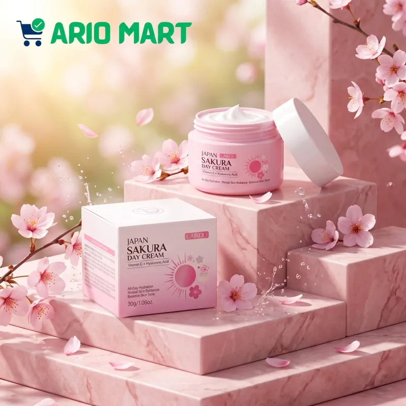 LAIKOU Japan Sakura Day Cream with Vitamin C & Hyaluronic Acid - 30g - Ario Mart